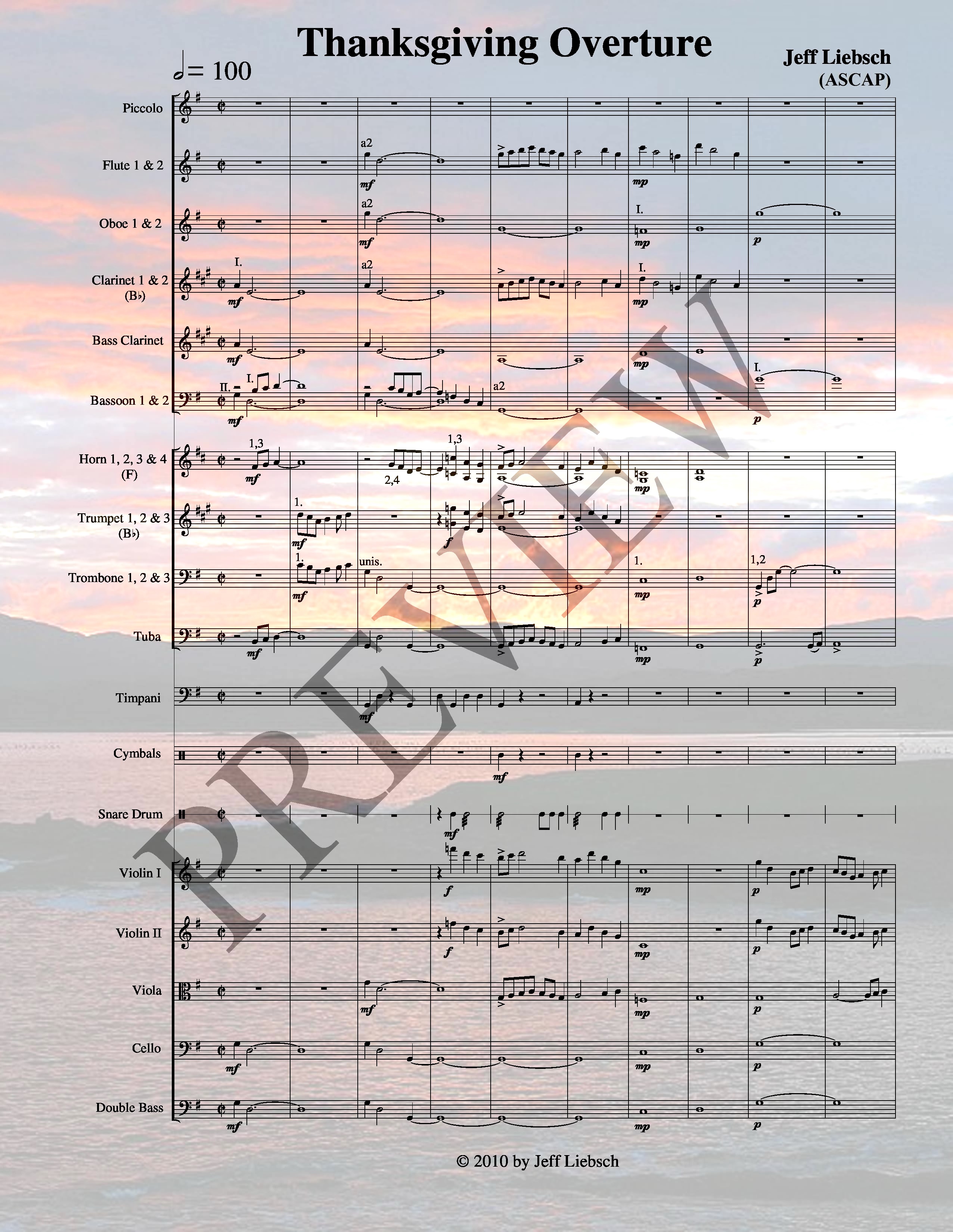 Thanksgiving Overture (Full Orchestra)